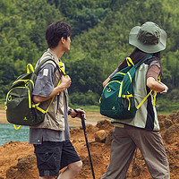 FOUVOR户外双肩包登山包男女旅行背包爬山徒步旅游运动休闲书包 绿色（中款多口袋）