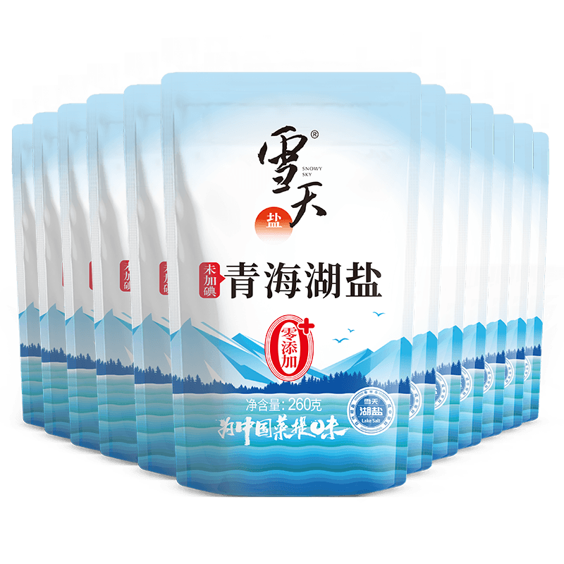 xuetian 雪天 未加碘青海湖盐家用食盐260g*12袋