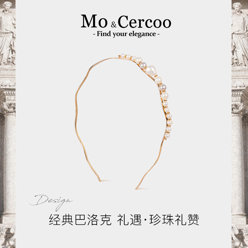 奢蔻（Cercoo）Mo&Cercoo珍珠礼赞高端系列珍珠发箍女士高级感 香槟色 