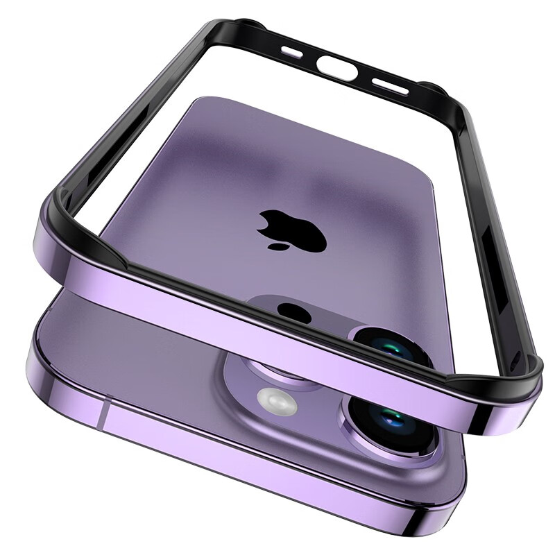 意泽  适用苹果14手机壳iPhone14Pro Max金属边框保护套Plus超薄散热防摔边框式硬壳 苹果14Pro【暗紫色】