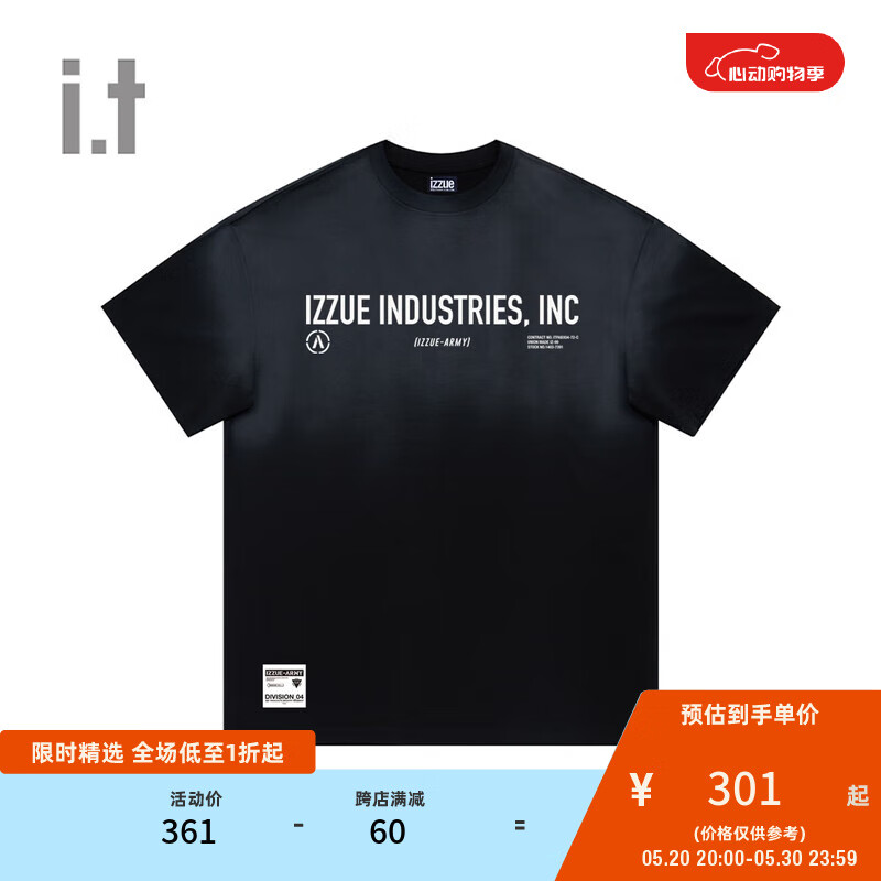 izzue it 男装短袖T恤2024夏季010240 BKX/黑色 2XL
