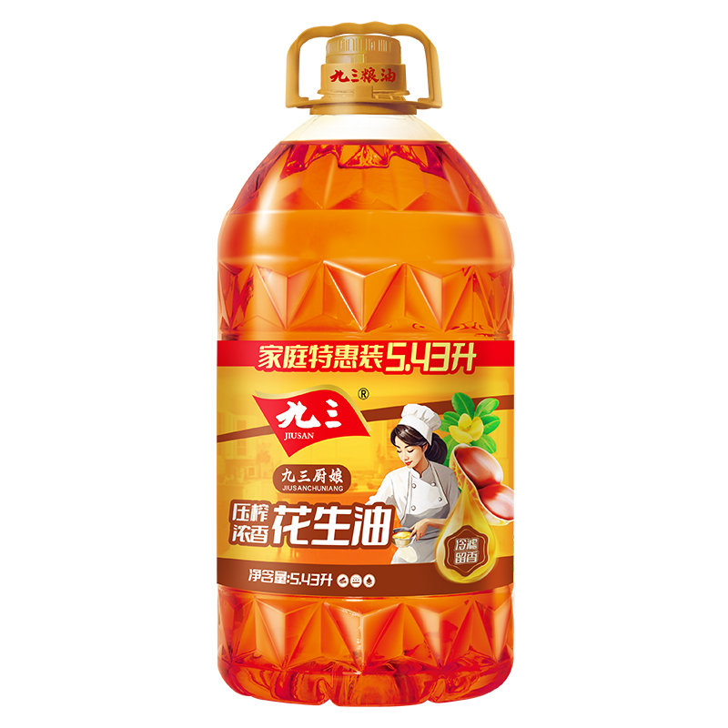 【多人团】九三厨娘压榨浓香一级花生油食用油5.43L