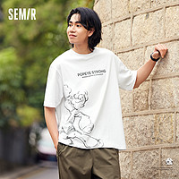 Semir 森馬 [商場同款]森馬大力水手短袖T恤男2024夏季新款涼感抑菌情侶上衣