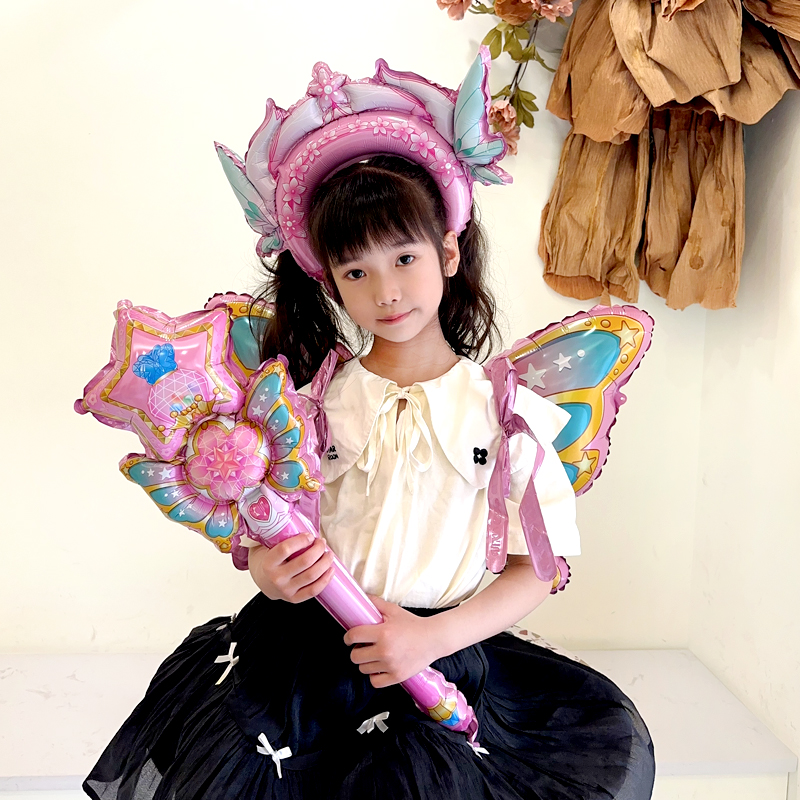 六一儿童节卡通巴啦啦小魔仙魔法棒蝴蝶翅膀气球女孩公主道具