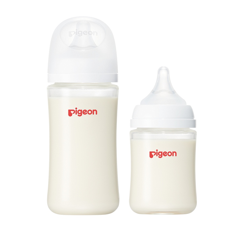 Pigeon 贝亲 婴儿宽口径玻璃奶瓶套装160ml+240ml新生儿适合0-6个月