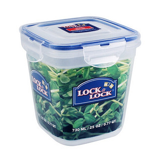 LOCK&LOCK 塑料保鲜盒上班族微波炉带饭盒密封便当餐盒水果盒冰箱收纳盒 730ML