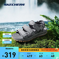 SKECHERS 斯凱奇 丨Skechers夏季休閑戶外軟底涼鞋男款耐磨魔術貼涉水沙灘鞋237586