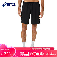 ASICS 亞瑟士 男式夏季透氣速干運動跑步短褲男 2041A261-001澳網黑色 M