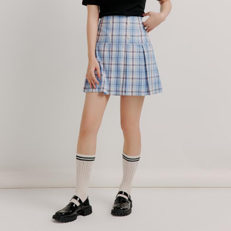 【百褶裙】衣恋半身裙女短裙学院风清新格纹甜美减龄百褶JK裙女