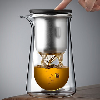 不拙 泡茶壶茶水分离玻璃茶具办公室泡茶神器个人专用飘逸杯茶壶 1-至尊版-小鸟泡茶杯(单壶)