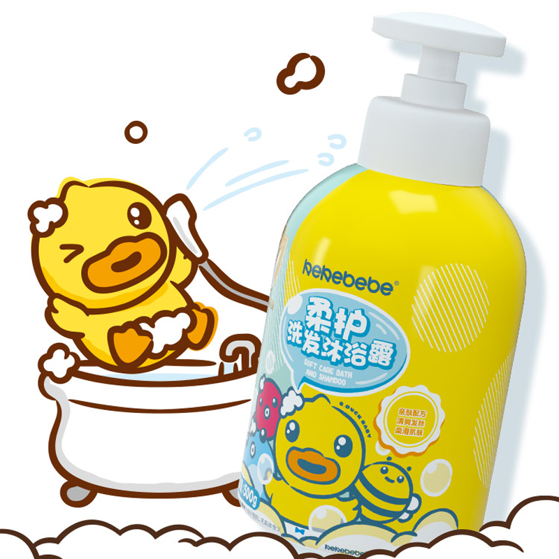 kekebebe小黄鸭婴儿儿童洗发水沐浴露二合一新生宝宝儿童洗沐组合