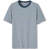 Markless 夏季寬松圓領短袖T恤TXB2656M-1 白藍條 XL