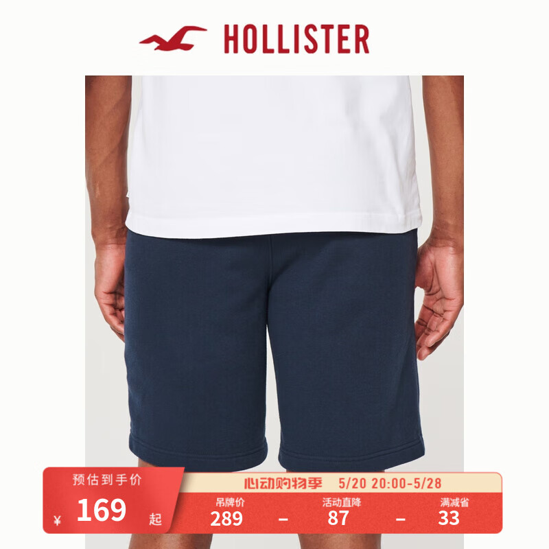 HOLLISTER24春夏美式舒适休闲图案运动风短裤 男 KI328-4080 海军蓝 XS (170/70A)