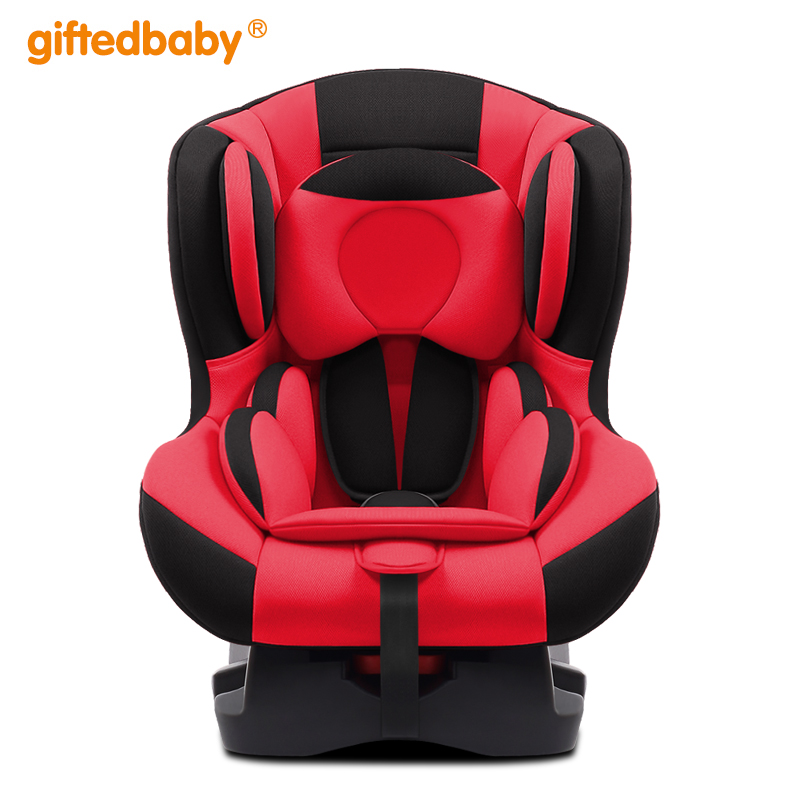 天才宝贝 儿童座椅汽车用0-4岁宝宝新生婴幼儿简易便携式车载可躺睡觉 中国红