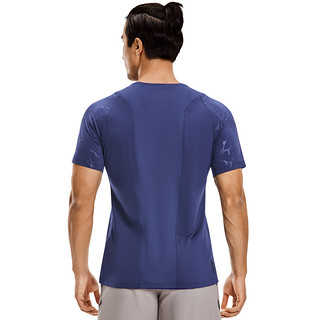 安德玛 官方奥莱UA RUSH透气短袖男士健身训练运动休闲压纹半袖T恤