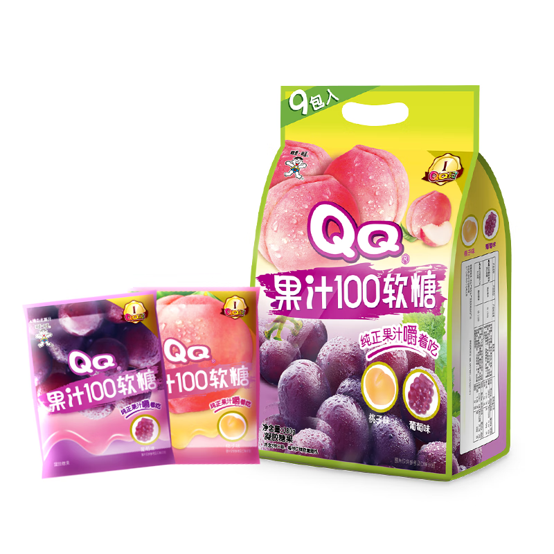 旺旺 QQ果汁100软糖六一儿童零食  綜合口味 180g