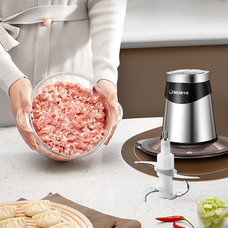JNKIN/今凯绞肉机家用料理机包子绞馅机碎肉机 升级款不锈钢碗2L（2副刀头