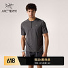 ARC'TERYX 始祖鳥 ARC’TERYX始祖鳥 CORMAC 1/4 ZIP SS 透氣 男子 速干短袖T恤 Black Heather/黑灰色 M