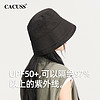 88VIP：CACUSS 帽子女春夏季純棉漁夫帽大頭圍遮陽帽顯臉小防紫外線防曬帽