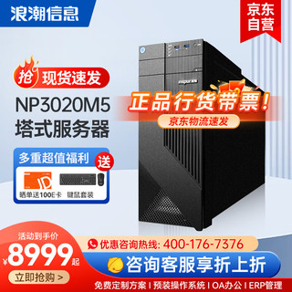 INSPUR 浪潮 NP3020M5小型工作站ERP塔式服务器主机 OA办公 至强2224/16G/4T SATA/300W电源