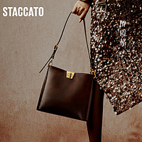 88VIP：STACCATO 思加圖 2024春季新款春繪好彩托特包復古通勤大容量單肩包X3129AX4