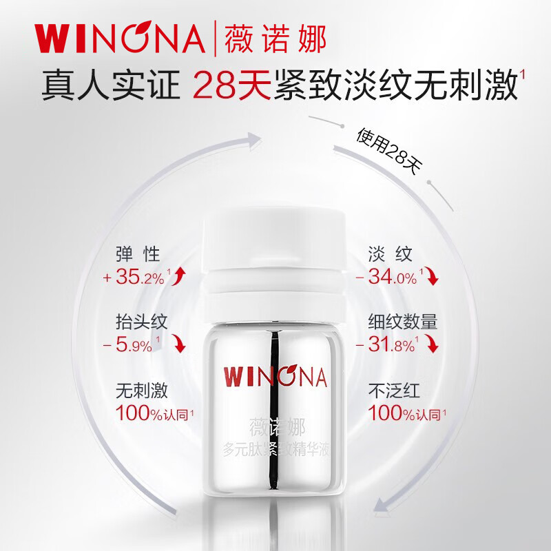 薇诺娜（WINONA）薇诺娜精华液 紧致淡纹提拉 改善泛红均匀肤色 护肤品 1.5ml多元肽精华