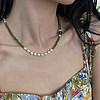 MOEFI 茉妃 復古新中式綠玉髓珍珠串珠元寶扣項鏈國風頸鏈 手鏈 冷淡風配飾 珍珠綠玉髓項鏈