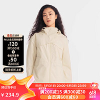 DECATHLON 迪卡儂 沖鋒衣女戶外山系運動徒步防水防風春秋夾克外套NH500-2024新款 米白色 L