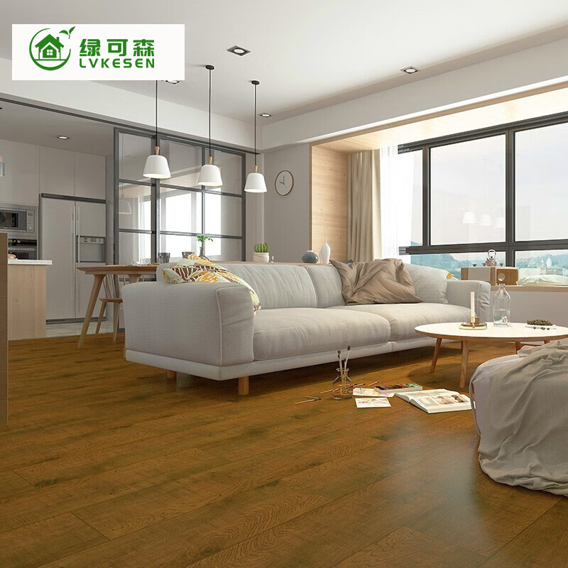绿可森包安装ENF强化复合地板 E0家用地热地暖环保耐磨复合木地板防水 BD9605