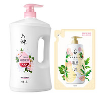 88VIP：六神 清香白茯苓1.5L*1+420ml*1袋菁萃沐浴露凈膚滋潤