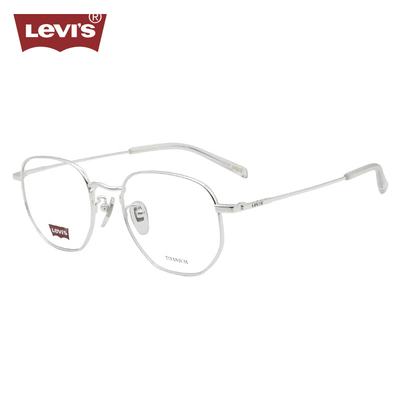 李维斯（Levi's）男款近视眼镜框架LV7123/CN 010+依视路钻晶膜岩1.60镜片 010银色