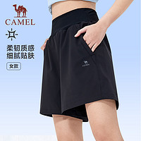 88VIP：CAMEL 駱駝 運動速干短褲女士2024夏季新款透氣時尚寬松彈力五分褲子女