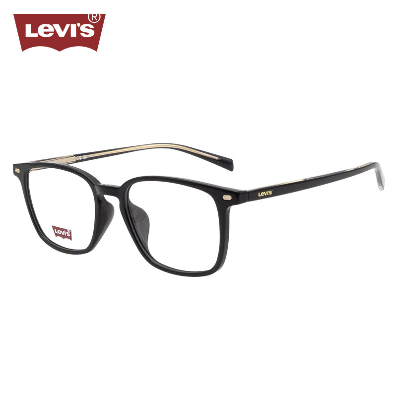 李维斯（Levi's）眼镜框男款近视眼镜架LV7141/807+依视路钻晶膜岩1.67镜片 807黑色
