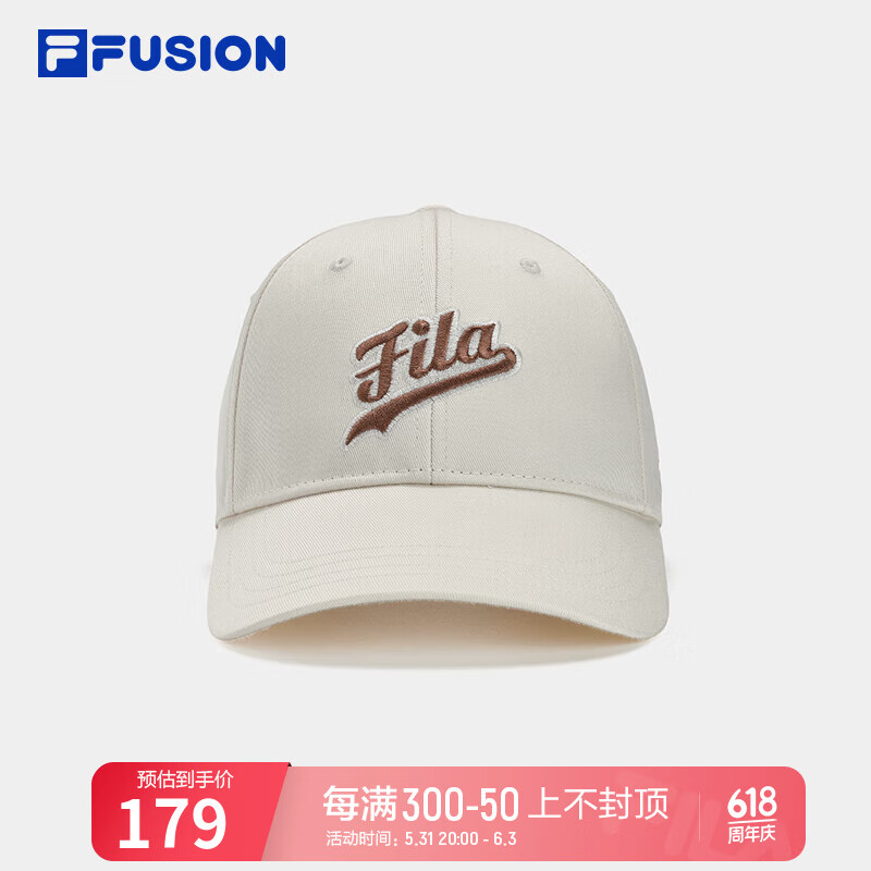 FILA FUSION斐乐潮牌款棒球帽2024春季帽子运动帽鸭舌帽 乳糖色-BG XS