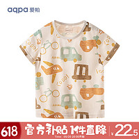 aqpa 兒童短袖T恤純棉上衣春夏寶寶衣服內搭打底萌 碰碰車 100cm