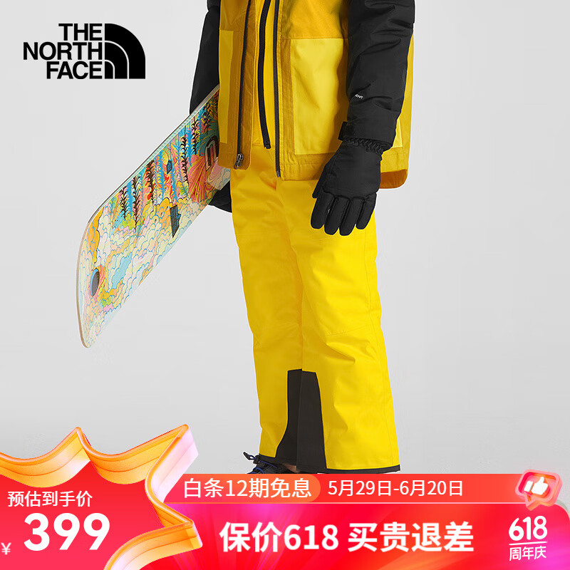 THE NORTH FACE北面童装男童滑雪裤棉裤运动户外防水保暖|5G9Z RR8/黄色 150/M