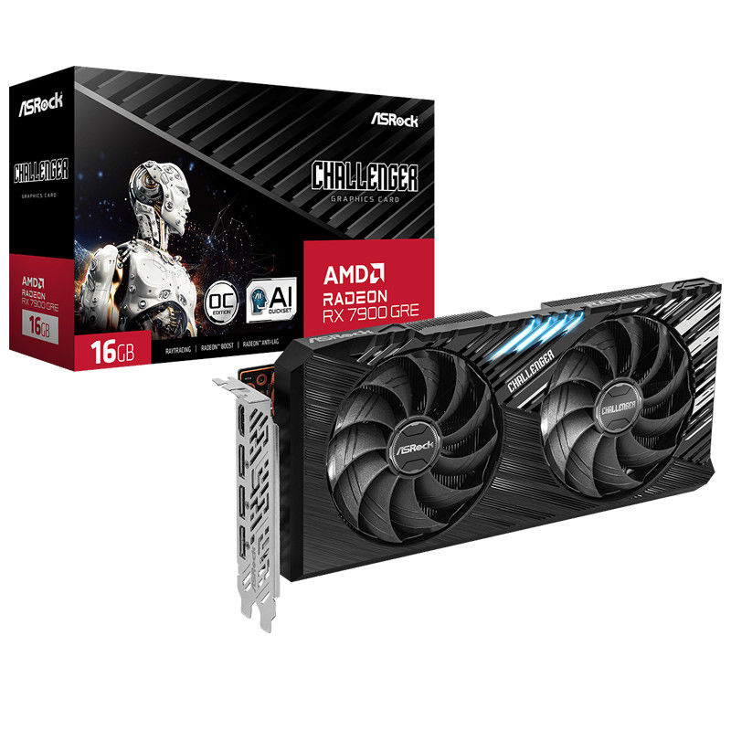 华擎 AMD RX7900GRE CL 16GB OC 电竞游戏显卡 光追/AI 加速器