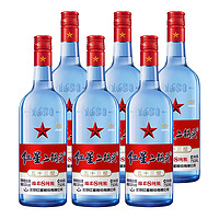 88VIP：紅星 北京紅星二鍋頭藍瓶綿柔8純糧53度750ml*6瓶清香型高度白酒國產