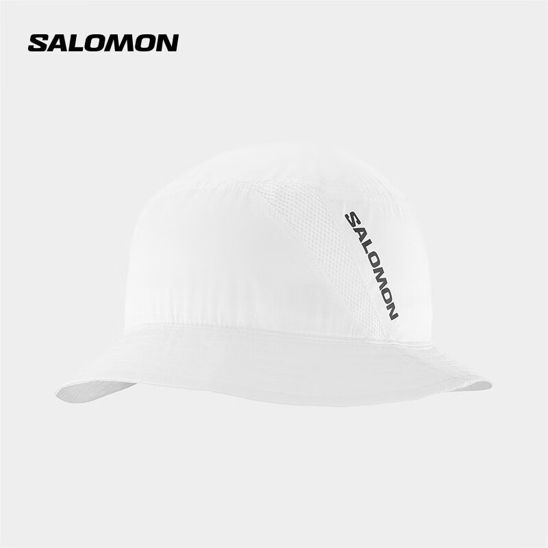 萨洛蒙（Salomon）男女款 户外运动经典简约舒适透气渔夫帽子 EQUIPE BUCKET HAT 白色 C20236 均码