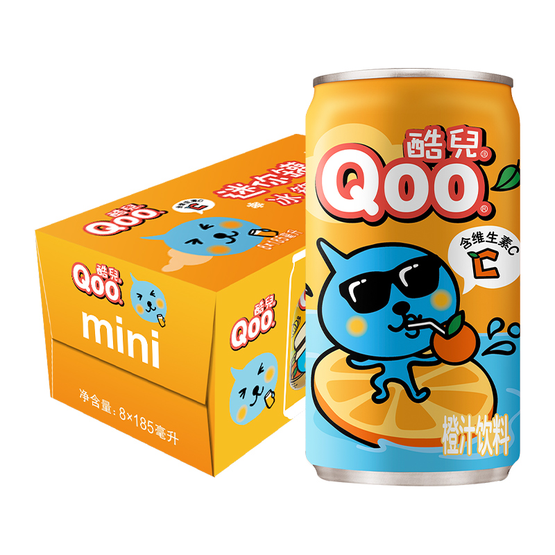 可口可乐 美汁源 酷儿 Qoo果味/果汁饮料橙汁饮料迷你罐185ml*8罐