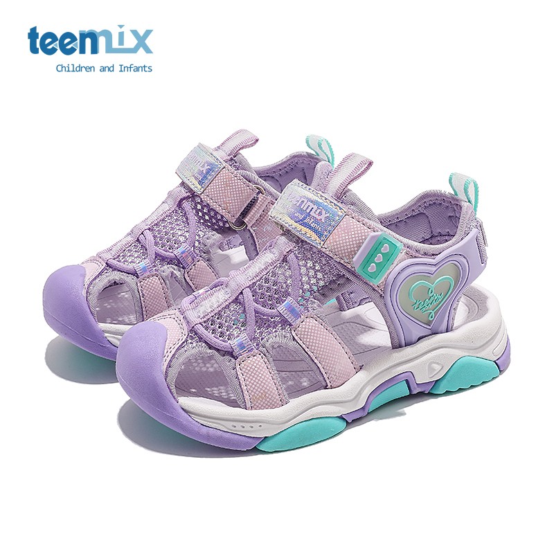天美意（TEENMIX）女童凉鞋季软底公主鞋防滑沙滩凉鞋中大儿童鞋潮 紫色 33 内长211.68mm脚长201.68mm