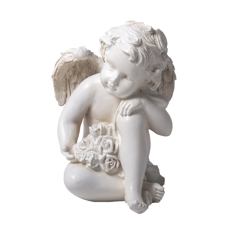 法式小天使欧式复古雕塑北欧客厅卧室摆件花园装饰品胖丘比特雕像