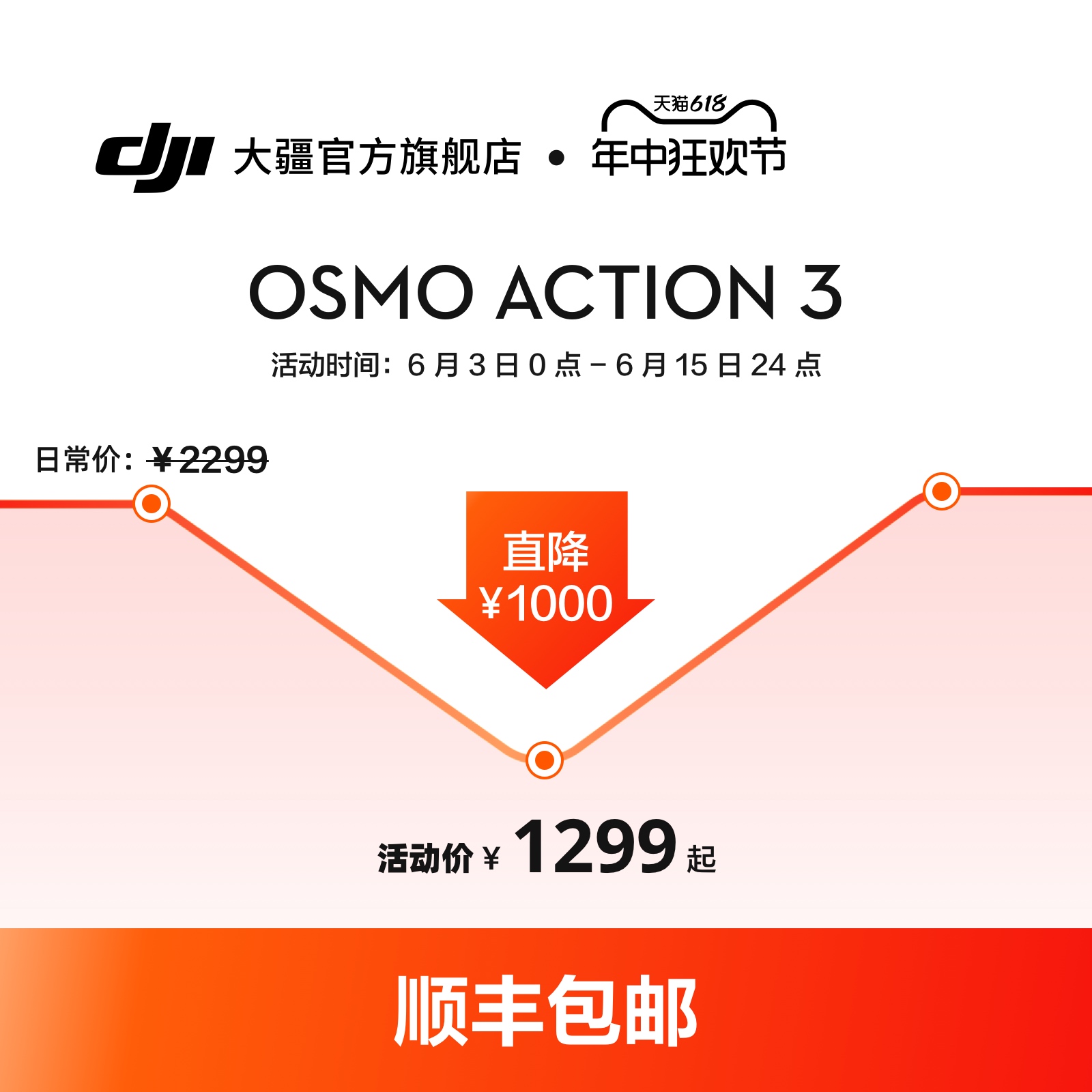 大疆 DJI Osmo Action 3 运动相机 潜水骑行手持vlog录像