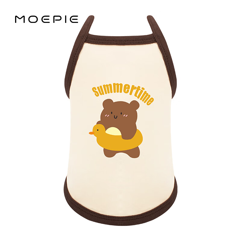 MOEPIE狗狗衣服夏季冷感冰丝凉凉衣泰迪比熊雪纳瑞猫咪狗狗凉感吊带衫 可可棕 XL（8-13斤）