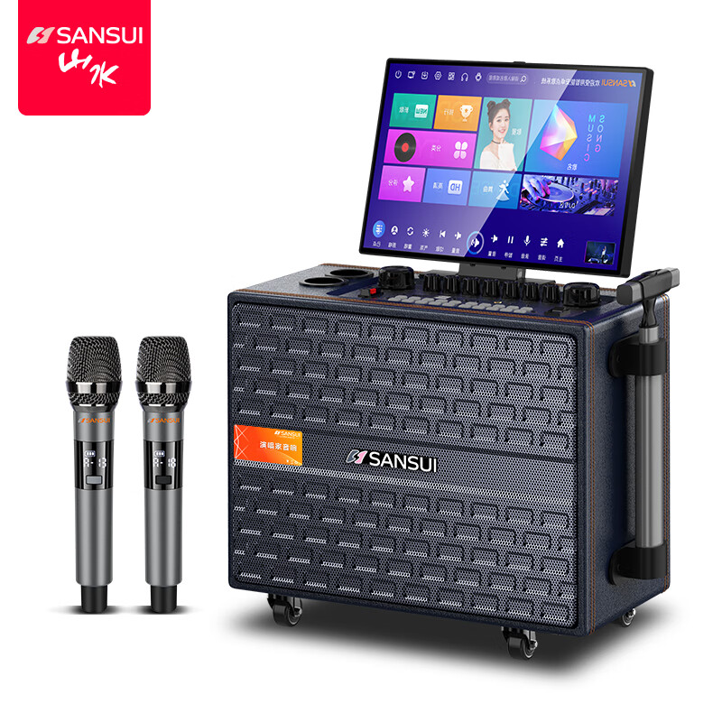 山水（sansui） Q105家庭ktv音响套装 家用卡拉ok点歌机一体机视频机拉杆音响电视k歌音箱 广场舞户外蓝牙低音炮 Q105【500G无麦版】