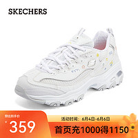 SKECHERS 斯凱奇 百搭簡約刺繡熊貓鞋休閑運動鞋女 896155 白色/WHT 37.5