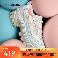 SKECHERS 斯凱奇 2024年新款 蜜糕鞋女休閑鞋厚底增高老爹鞋百搭運動鞋177233 航海藍/NTBL 36.5 偏大建議選小半碼