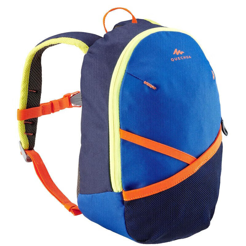 迪卡侬双肩背包儿童背包男户外休闲女旅行包幼儿园书包蓝橙色5L-2999302