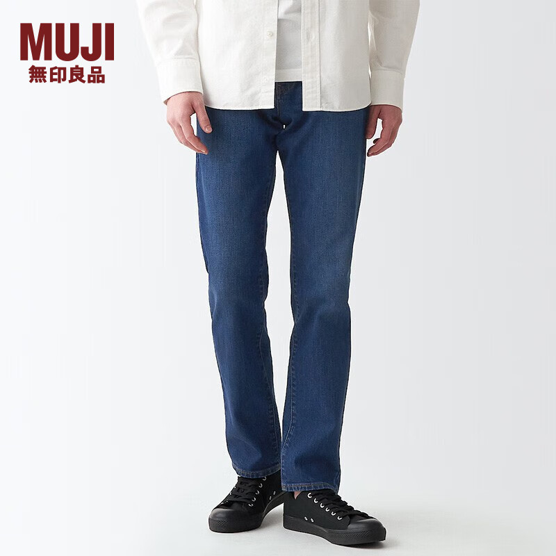 无印良品 MUJI 男式 弹力 牛仔 修身裤 裤子 长裤 休闲裤AEA06A2S 靛青色 31inch