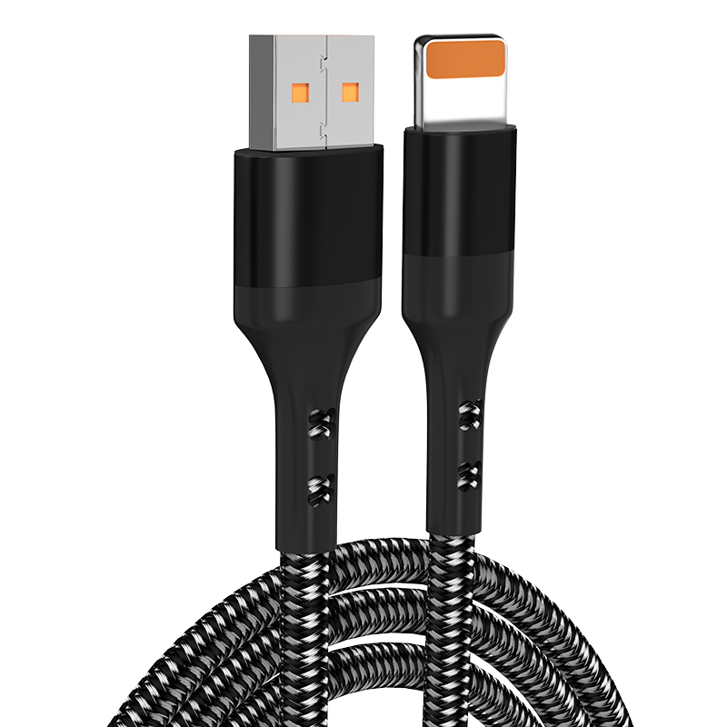 摩力小象 数据线快充充电线USB电源线适用于苹果手机 A-苹果灰色 1m